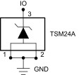 24-V, unidirectional, 60A, TVS surge-protection diode