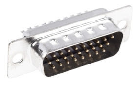 Złącze D-Sub 26-pinowe Męski Proste Montaż na kablu Złoto, nikiel, cyna