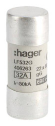 Hager LF532G LF532G Bezpiecznik (Ø x D) 22 mm x 58 mm Zawartość 10 szt.