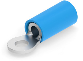 Insulated ring cable lug, 1.04-2.62 mm², AWG 16 to 14, 3.02 mm, M2.5, blue, 324159