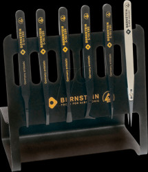 5-190 V Plastic tweezer set VARIO, 6 pcs, ESD, with tool holder