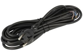 Kabel; zasilający; W-97191-H05RR-F; wtyk sieciowy CEE 7/7 prosty; przewody; 5m; czarny; 2 żyły; 1,00mm2; PLAST-ROL; guma; okrągł