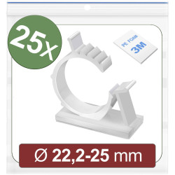Quadrios 24CA449 Cable mount Self-adhesive White for &#xD8; 22.2-25 mm 25 pcs