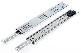 Poręcz szafy, typ: Prowadnica ślizgowa teleskopowa, maks. obciążenie: 50kg, dł. ślizgu: 350mm, Stal powlekana cynkiem,