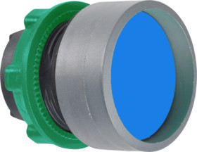 Pushbutton, unlabeled, unlit, groping, waistband round, blue, front ring metal, mounting Ø 22 mm, ZB5AA66C0