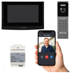 ZESTAW VIDEODOMOF. S202 / M200B-X Czarny aplikacja WiFi cyfrowy 2-żyłowy Vidos 2IP...