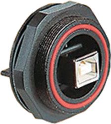 USB-B panel plug, 4 pole, USB 2.0, PX0845/B