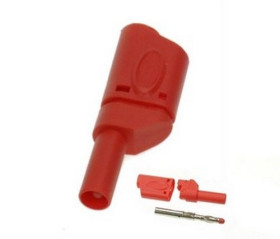 WTYK BANAN 4mm CZERWONY 25.502.1 Z GNZ. BANAN 4mm BEZPIECZNY 32A 1000V Amass LUTOWANY