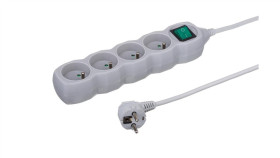 Przedłużacz 4-Gniazdowy, 5M Szary, Z Wyłącznikiem, 3X1,0Mm Owy 24385