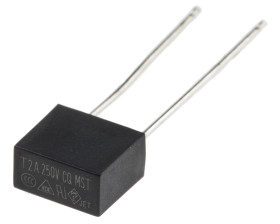 Bezpiecznik nieresetowalny 2A 250V ac RS PRO T Termoplastyczne 35 A przy 250 V AC rozstaw 5.08mm