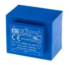 Transformator do druku 24V ac 230V ac 2 wyjścia THT 3.2VA