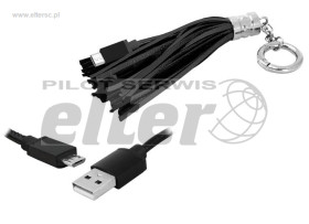 Kabel USB - microUSB brelok czarny