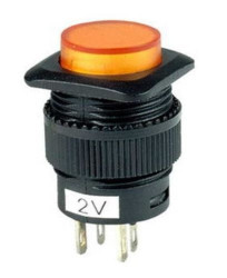 R13-508-BY przycisk chwilowy podświetlany żółty OFF-(ON)