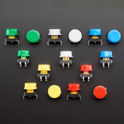Colourful Round Tactile Button Switch Assortment - 15 pack