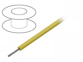 1854-YL005 Przewód na rolce 30,5m linka Cu 24AWG PVC żółty 600V