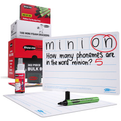 Show-me A4 6 Frame Phoneme Drywipe Boards - Bulk box of 100 sets