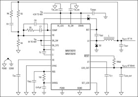 1A, 4.5V to 40V Input Buck Converters with 50mA Auxiliary LDO Regulators