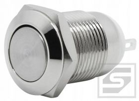 Przycisk wandaloodporny PW12P;12mm; płaski;2A/250V;chwilowy;2pin.;