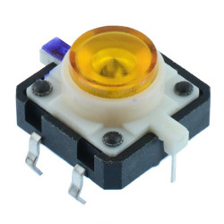 Yellow LED 12x12mm illuminated PCB Tactile Switch