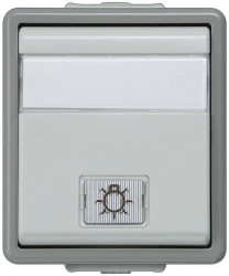 Włącznik światła, 10A, 250V, 1-przyciskowy, 1-biegunowy, IP44, Siemens