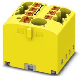 Distribution block, push-in connection, 0.14-4.0 mm², 7 pole, 24 A, 6 kV, yellow, 3273466