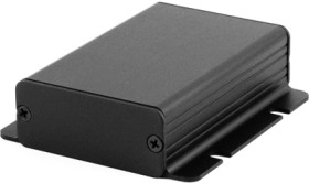 Aluminum enclosure, (L x W x H) 80 x 54 x 23 mm, black (RAL 9005), IP54, 1455CF801BK