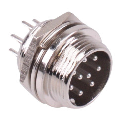 9 Way Male M16 Panel Mount Metal Circular Connector Socket 4A