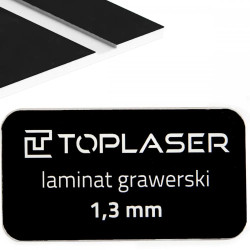 Laminat grawerski 1,3mm czarno/biały 811 formatka 300x200mm 30x20cm do obróbki laserowej