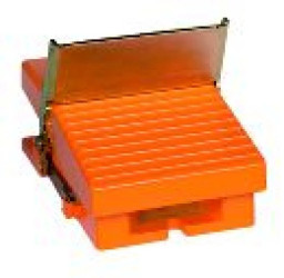 Łącznik nożny pojedynczy XPE-R, bez osłony, metalik, pomarańczowy- 1NZ+1NO XPER810