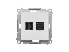 SIMON 55 Gniazdo HDMI + RJ45 kat.6. jasnoszary mat TGHRJ45.01/114 KONTAKT SIMON