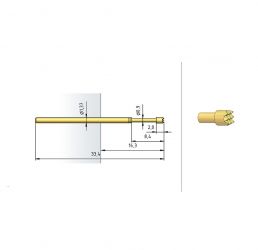 Igła testowa 1025/E-F-1.5N-AU-1.5C, raster 2,54 (100 mil)