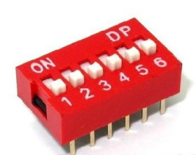 DS-06 przełącznik dip switch 6 polowy złocony; THT