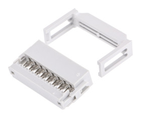 Złącze IDC 16-pinowe Żeński Kąt Proste Montaż na kablu raster 2.54mm Złoto na niklu