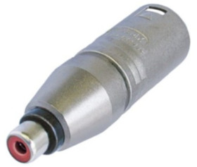 Adapter, RCA socket to XLR plug 3 pole, silver, NA2MPMF