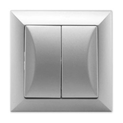 OPAL Wyłącznik podwójny świecznikowy srebrny WP-2 Op SR
