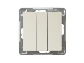 IMPRESJA Wyłącznik potrójny zwierny przycisk ecru ŁP-24Y/m/27 OSPEL