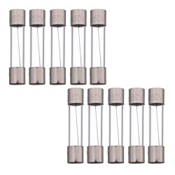 Bezpiecznik szklany - 10A - rurkowy - topikowy - 10szt