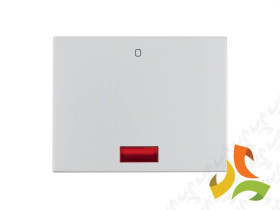 BERKER K.5 Klawisz pojedynczy z czerwoną soczewką i nadrukiem "0" aluminium 14177103 HAGER