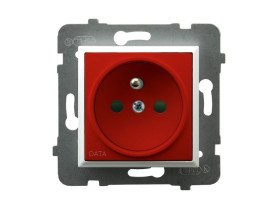 ARIA Gniazdo pojedyncze z uziemieniem DATA z przesłonami torów prądowych biały GP-1UZDP/m/00/22 OSPEL