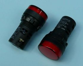 12V AC/DC 28mm RED KONTROLKA LED