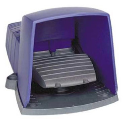 Wyłącznik nożny pojedynczy z osłoną niebieski metal 1Z 1R 1 krok XPEB310