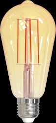 401080 LED filament bulb E27, 7 W, 650 lm, 2000 K, dimmable, gold