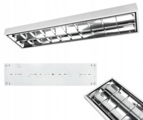 Oprawa rastrowa 120cm 2x18 2x120cm natynkowa LED biała lampa 36W 120cm G13 zasilanie jednostronne