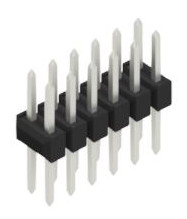 Pin header, 12 pole, pitch 2.54 mm, straight, black, 10053370