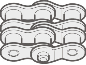 Ogniwo łańcucha rolkowego, typ: 12B-2, połączenie: Łącze offsetowe, Stal