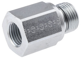 Hydrauliczny reduktor gwintowany prosty, Złacze A: BSPP męski, Złacze B: BSPP żeński, Stal, 400bar