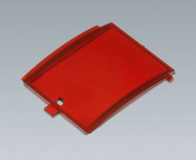 Front cover, with hinge, PC, red/transparent, B6801302