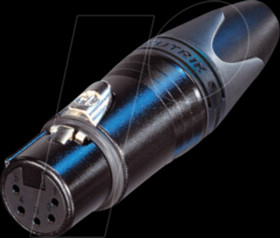 NC5FXX-B 5-pin cable socket with black chrome-plated housing