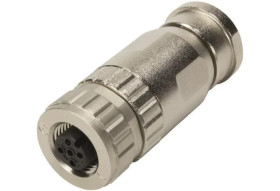 Złącze M12 śrubowe 4 polowe żeńskie proste ekranowane 21033292401