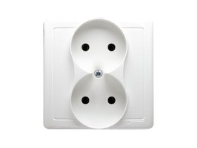SIMON BASIC Gniazdo podwójne bez uziemienia z ramką białe 16A BMG2/11 KONTAKT SIMON